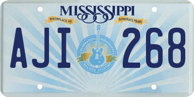 MS license plate AJI268