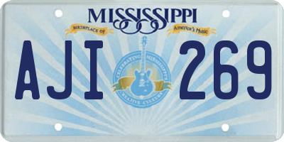 MS license plate AJI269