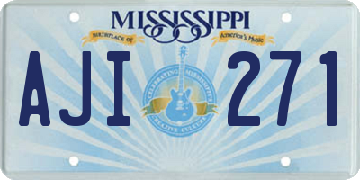 MS license plate AJI271
