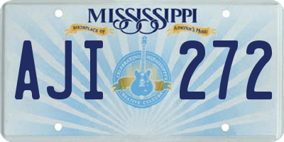 MS license plate AJI272