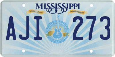 MS license plate AJI273