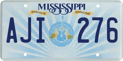 MS license plate AJI276