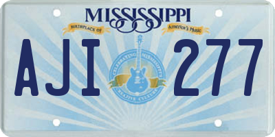 MS license plate AJI277
