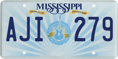 MS license plate AJI279
