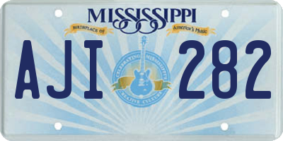 MS license plate AJI282