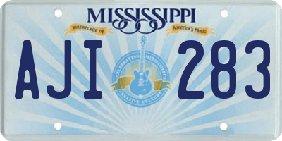 MS license plate AJI283