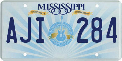 MS license plate AJI284