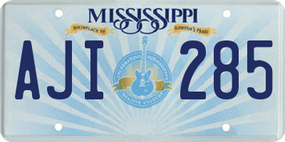 MS license plate AJI285