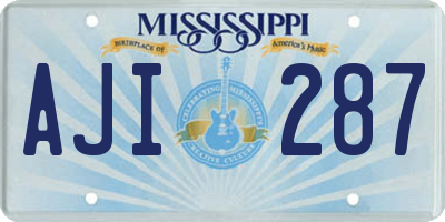 MS license plate AJI287
