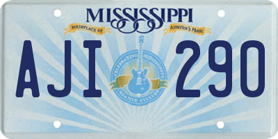 MS license plate AJI290
