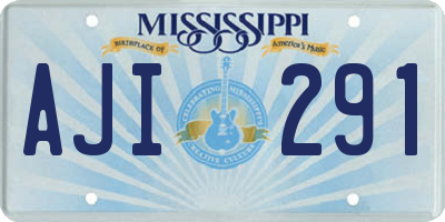 MS license plate AJI291