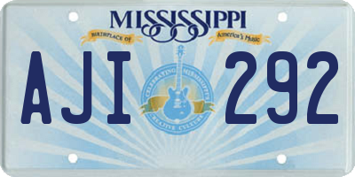 MS license plate AJI292