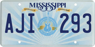 MS license plate AJI293