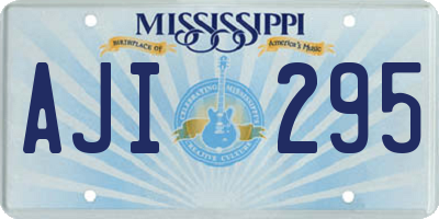 MS license plate AJI295