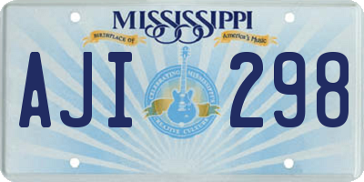 MS license plate AJI298