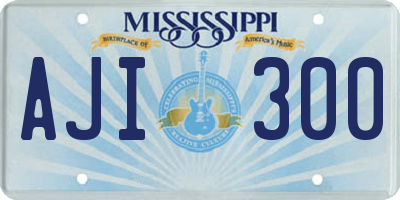 MS license plate AJI300