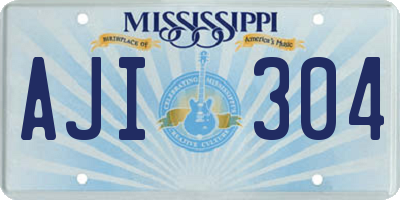 MS license plate AJI304