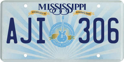 MS license plate AJI306