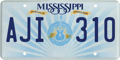 MS license plate AJI310