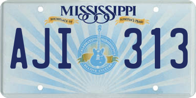 MS license plate AJI313