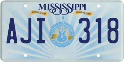 MS license plate AJI318