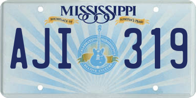 MS license plate AJI319