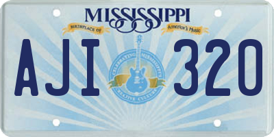 MS license plate AJI320