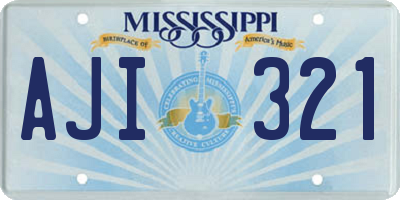 MS license plate AJI321