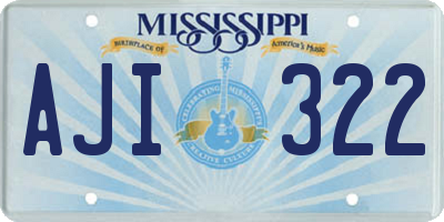 MS license plate AJI322