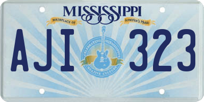 MS license plate AJI323