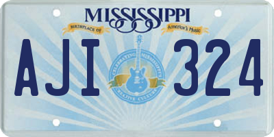 MS license plate AJI324