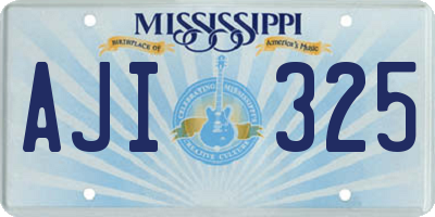 MS license plate AJI325