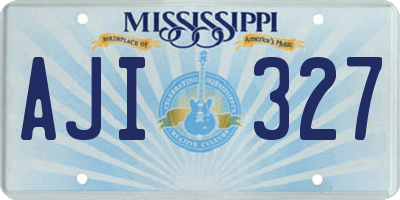 MS license plate AJI327
