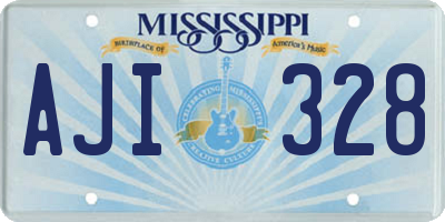 MS license plate AJI328