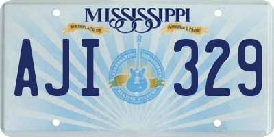 MS license plate AJI329