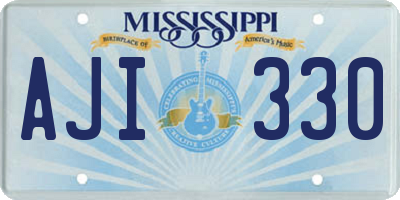 MS license plate AJI330