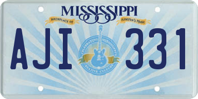 MS license plate AJI331