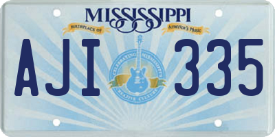 MS license plate AJI335