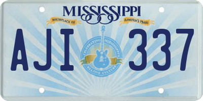 MS license plate AJI337