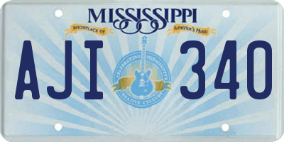 MS license plate AJI340