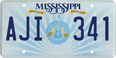 MS license plate AJI341