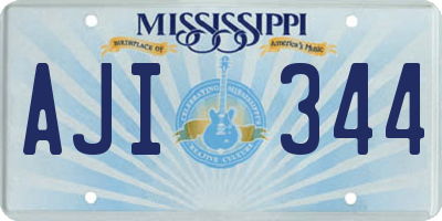 MS license plate AJI344