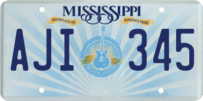 MS license plate AJI345
