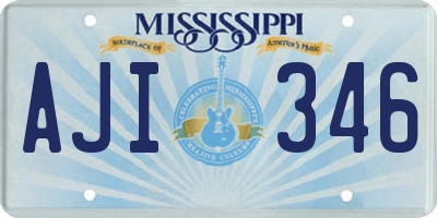 MS license plate AJI346