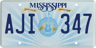 MS license plate AJI347