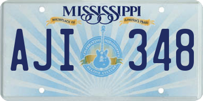 MS license plate AJI348