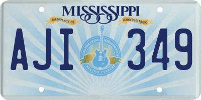 MS license plate AJI349