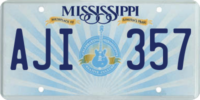 MS license plate AJI357