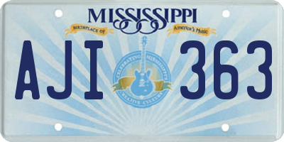 MS license plate AJI363