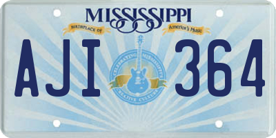 MS license plate AJI364